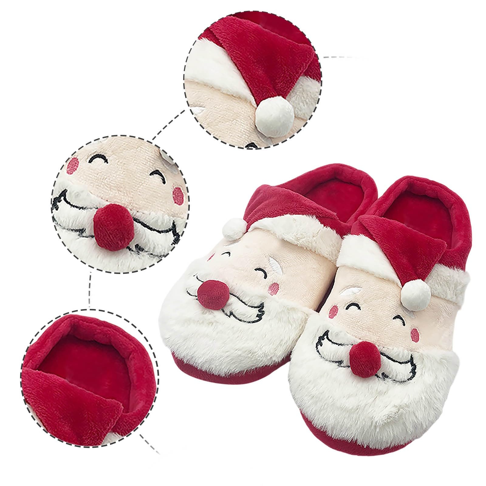 Pantuflas de invierno para parejas, de Papá Noel, para hombre y mujer, cálidas y cómodas para el hogar