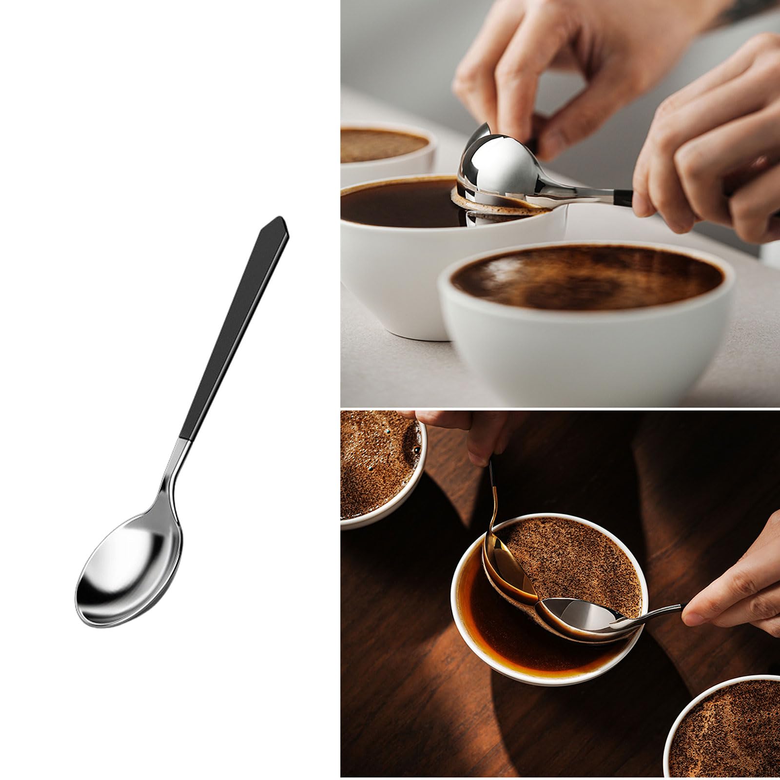 PANGBOER Cucchiaino da caffè per baristi Gadget in Acciaio Inossidabile 304 Resistente alla ruggine, Ideale per la degustazione e la miscelazione Professionale Cucchiaino da degustazione del caffè