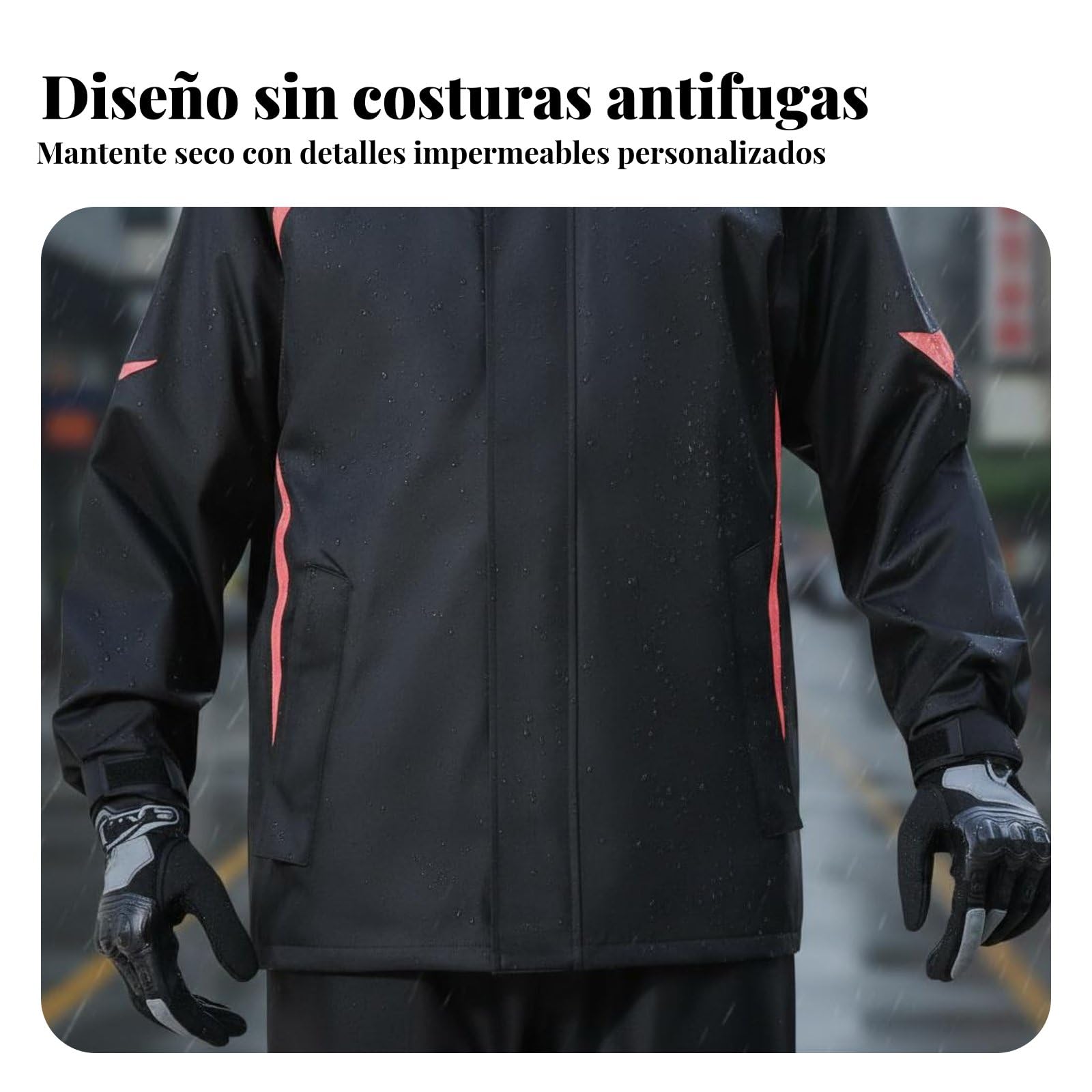 F Fityle Traje Impermeable Conjunto Chubasquero Pantalón Rainwear Equipo Lluvia Ventilación Interna y Refuerzo en Áreas Críticas para Mayor Durabilidad, M, P-oro Mejorado