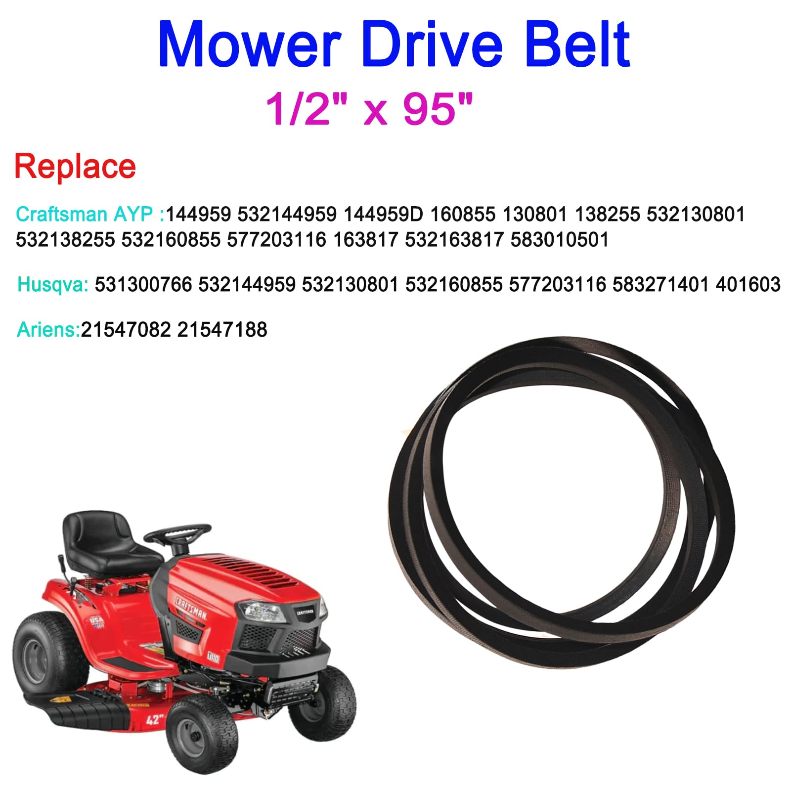 Belt AYP 144959 532144959 PP12012 531307218 138255 130801 531300766