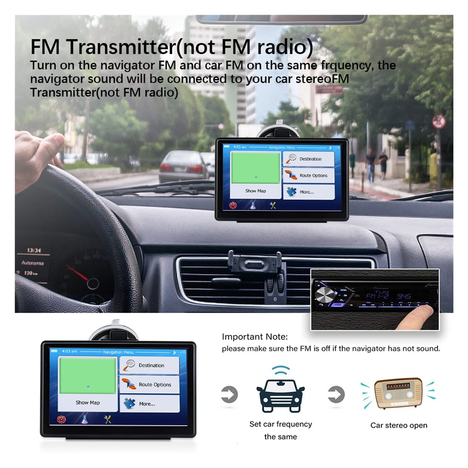 7. "HD. Auto GPS Navigazione FM. Touchscreen della mappa più recente Bluetooth-compatibile 8 g 256m Sistema di navigazione for Camper Truck Automobile Vehicle. Per Auto, Camion, Camper (Size : EU)