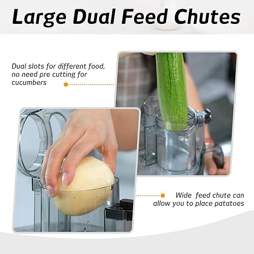 Miniatura 6 de Tazón XL de procesador de alimentos fundido a presión de 14 tazas, canal grande, motor de 800 W y base de fundición a presión plateada, rebanar y