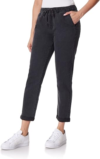 WallFlower Womens Tomboy Jogger Denim Mid-Rise Insta Stretch Juniors Jeans