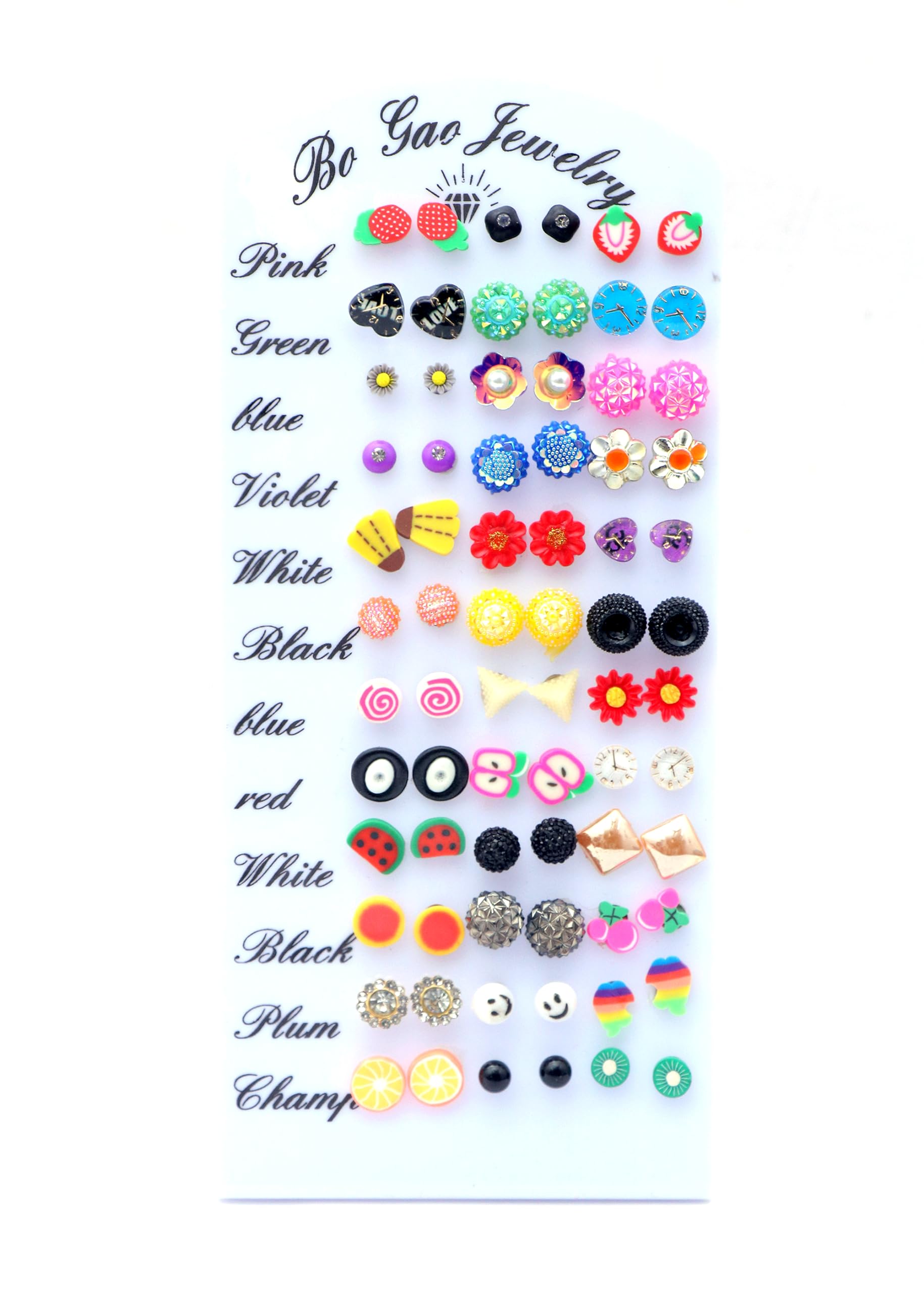 Honbon Stylish Multicolor Assorted Fruit,Heart Shape Earring Combo of 36 Pair/Set Mix Design Small Stud for Girls & Women (B0CHRJ3J13) Amazon Price History, Amazon Price Tracker