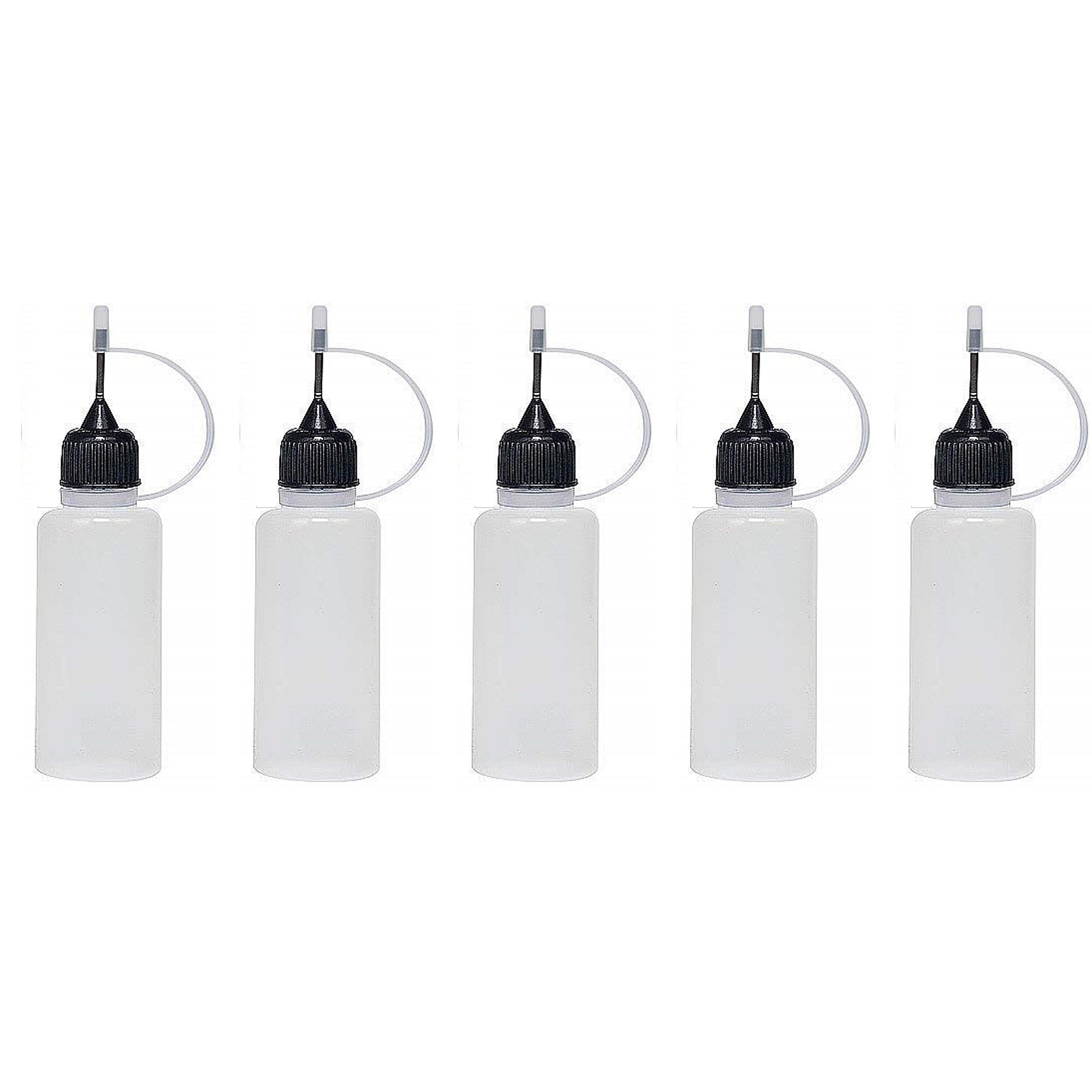 Wizard Vapes 5 x 10ml Needle Tip Bottle Squeezable Liquid Dropper E-Liquid (Black)
