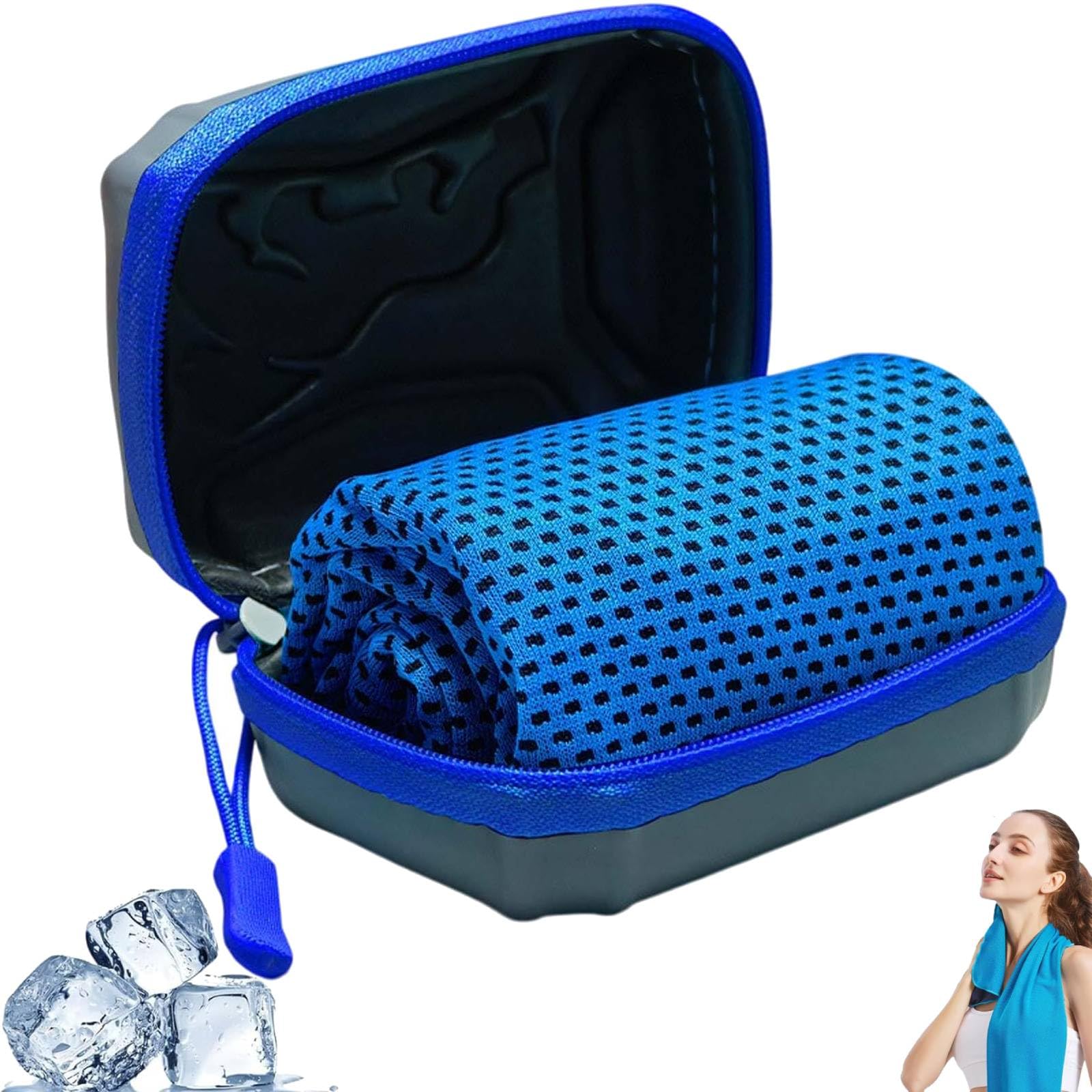 Cooling Towels, Cooling Towels for Hot Weather, 30x80 cm Breathable Instant Quick Drying Ice Cool Microfibre Towel, Cool Towels for Extreme Heat for Gym Workout Running Yoga Camping (Dark Blue, B)