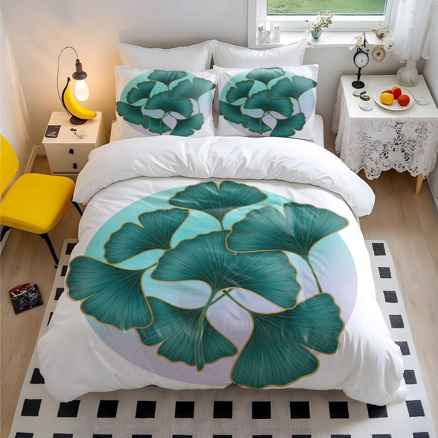 Housse de couette douce ginkgo art déco pour transformer votre chambre en un cocon de sérénité