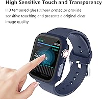 Vista 4 de Haojavo - Paquete de 12 fundas para Apple Watch Series 9, 8, 7, 1.614 in con protector de pantalla de vidrio templado, funda protectora rígida