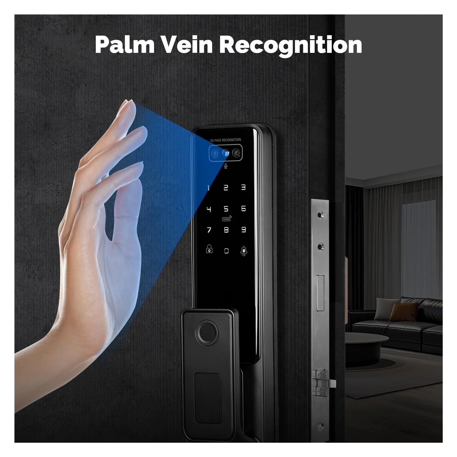 Tuya WiFi Smart Door Lock Facial Palm Vein Recognition Remote (Lock-5050-22220)
