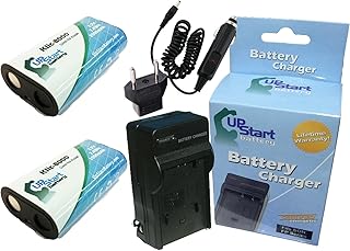 2 Pack - Replacement for Kodak Easyshare Z1012 is Battery + Charger with Car & EU Adapters - Compatible with Kodak KLIC-8000 Digital Camera Battery and Charger (2000mAh 3.7V Lithium-Ion)