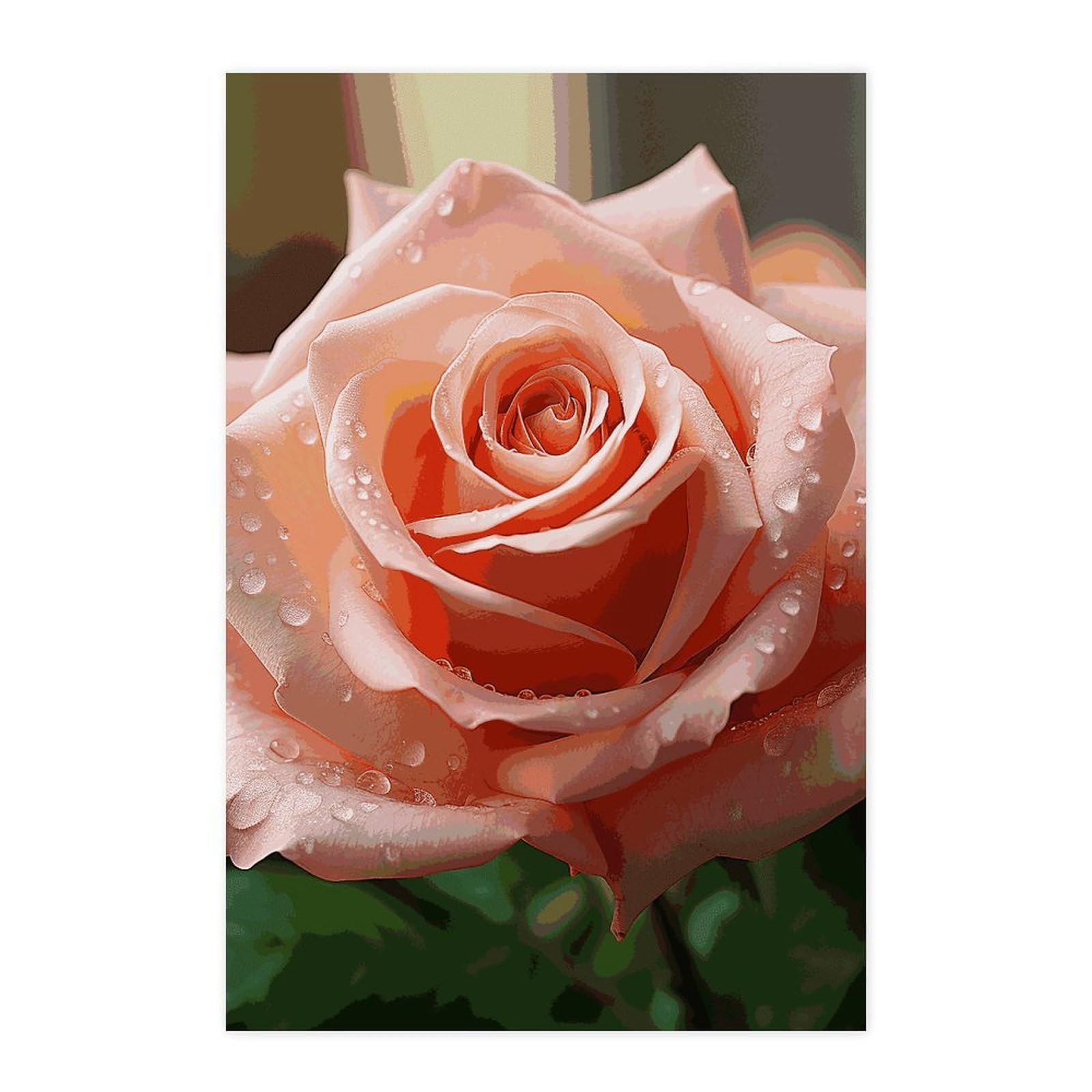 Poster autocollant rose pour chambre et dortoir créant un décor mural floral doux