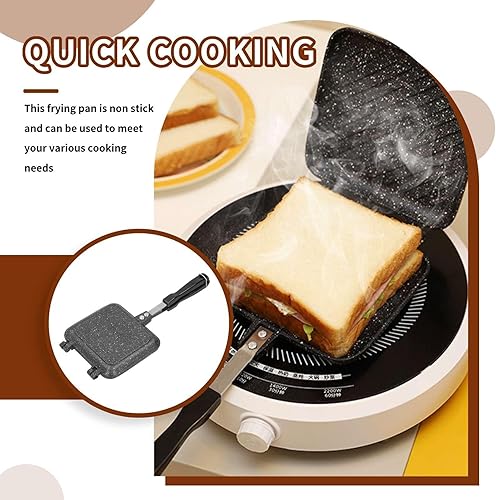 Miniatura 2 de Sartén de doble cara, sándwich caliente de aluminio para hacer panini, máquina de quesos a la parrilla, antiadherente, tostadora de sándwich, prensa