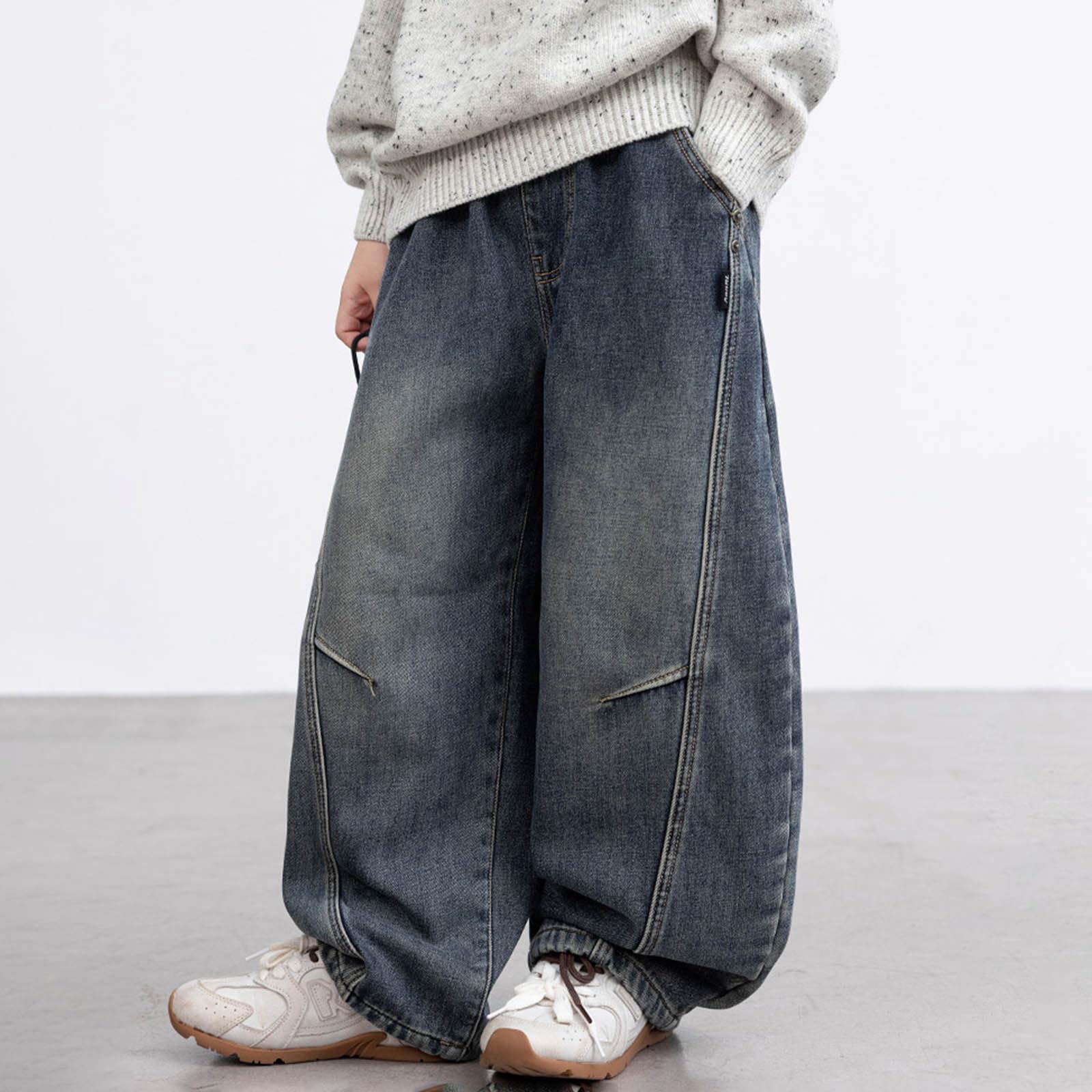 Generico Jeans Bambino-Jeans Invernali Foderati in Pile per Bambini e Adolescenti, Pantaloni Casual in Denim con Isolamento Caldo, Pantaloni Comodi e Resistenti per Abiti scolastici per Il Freddo