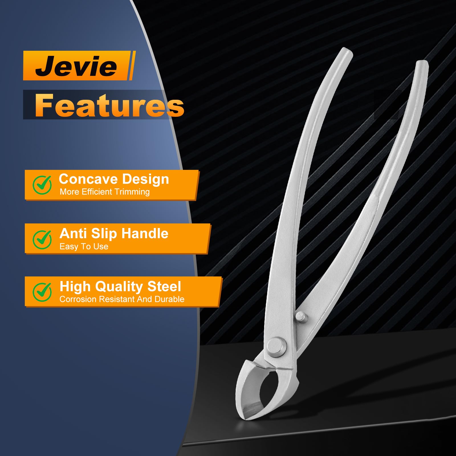 8 inch Concave Cutter, Stainless Steel Cutter for Bonsai & Gardening Pruning, Supplied By Jevie (Circular)