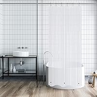 Vista 4 de Mrs Awesome Forro para cortina de ducha de cabina estrecha de 32 x 72 pulgadas con 3 imanes, PEVA transparente, 8G, grueso y resistente