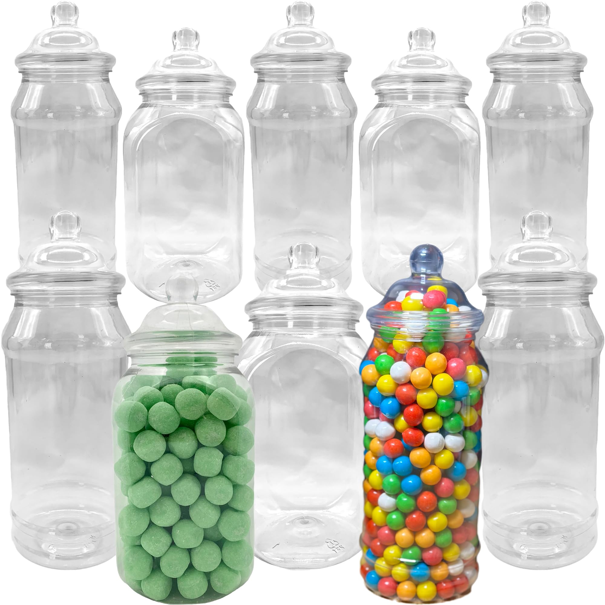 Truly Sweet Candy Clear 10 X Mixed Empty 1L Jars - Vintage Victorian Pick & Mix Sweet Shop Candy Buffet Kit Party Pack