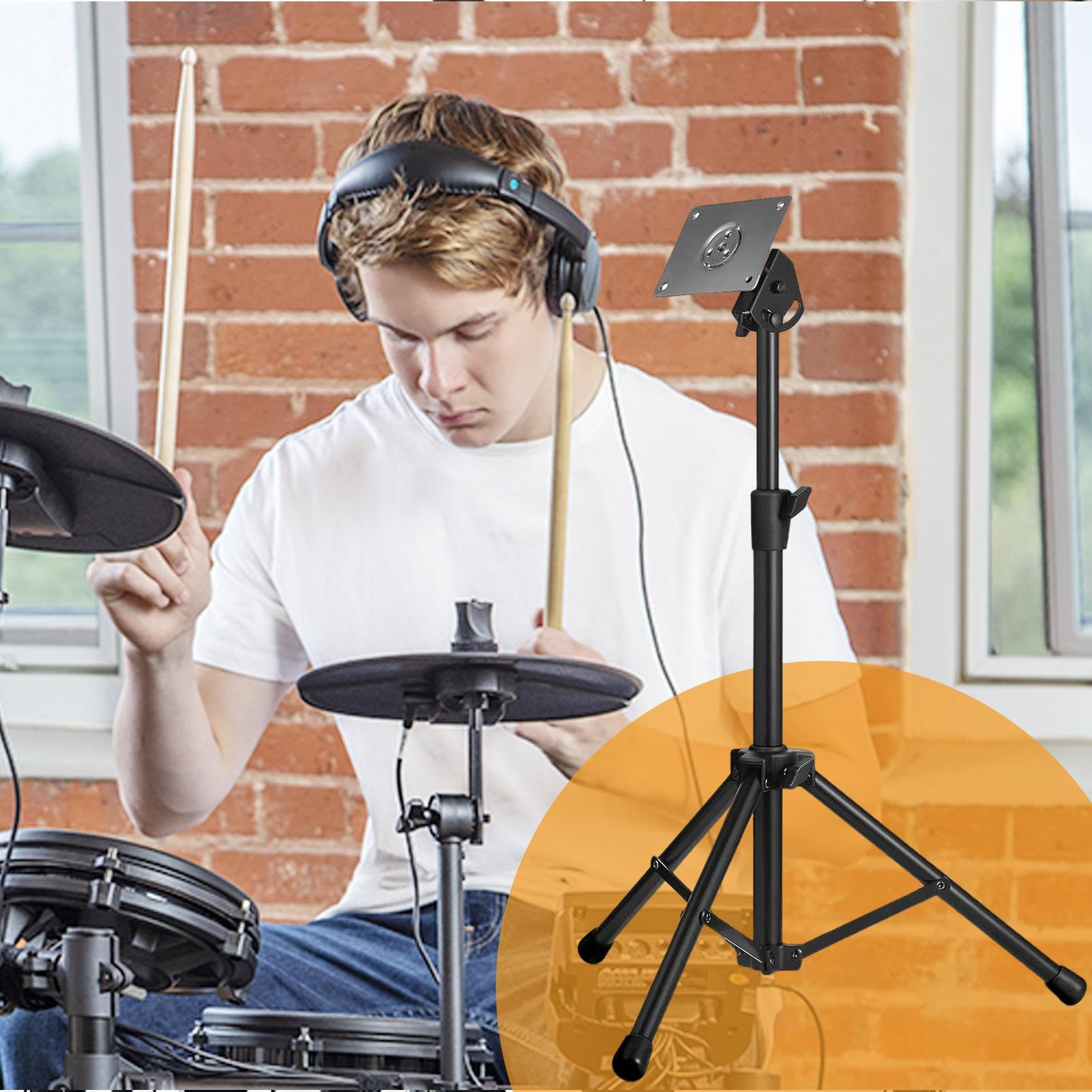 Trommelständer Leise Tragbar Ergonomisch Verstellbar Leise Tragbar | Rutschfester Snare-Halter Geeignet für Kinder Jugendliche Reisen Camping Schule Zuhause Üben und Proberaum