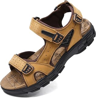 Men's Leather Trekking Sandals for Outdoor and Summer Hiking 38-46 EU Yellow 43 EU