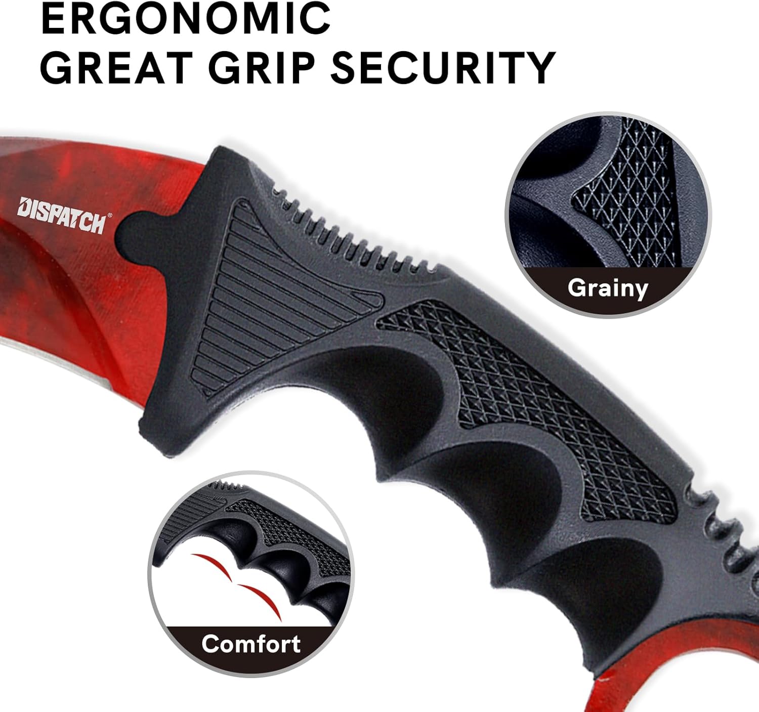 Dispatch 8 Pieces Karambit Knife Fixed Blade Knives Camping Tool,Outdoor Hunting Knife with Sheath and Cord, Suitable for Hiking, Adventure, Survival and Collection (Red Color)