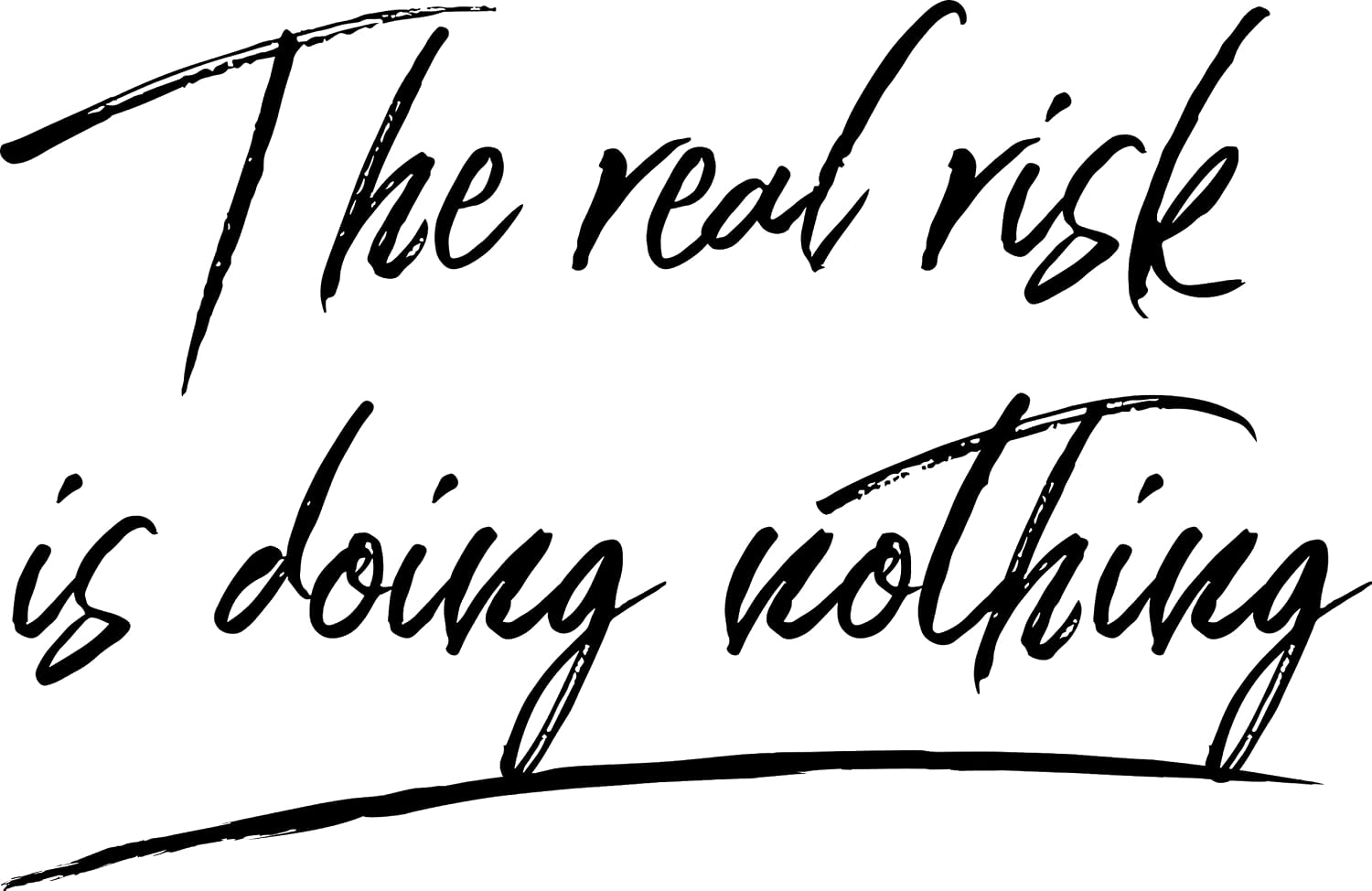 Infusion The Real Risk is Doing Nothing Rubber Stamp, 5 X 6'' Wood Stamp