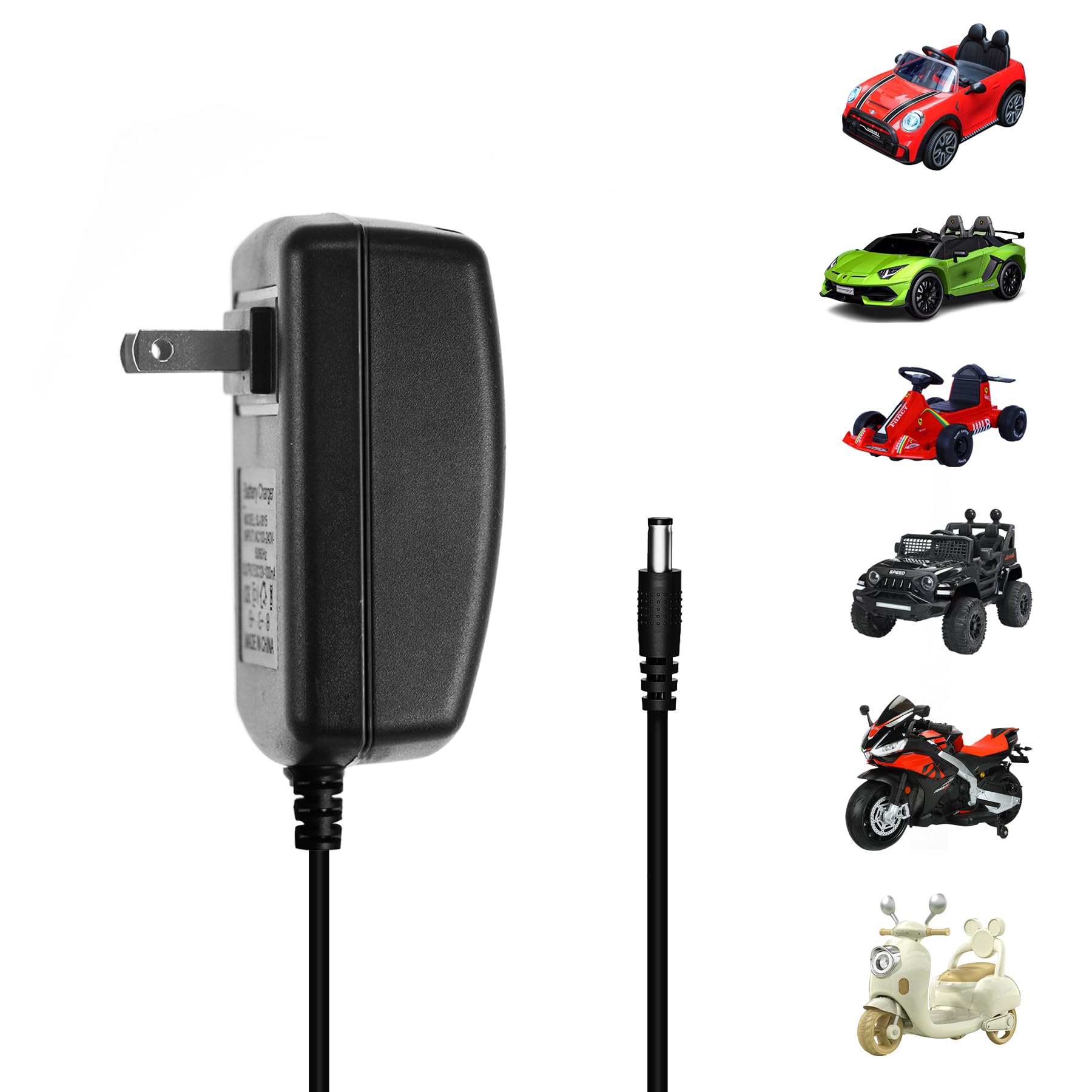 12V Universal Battery Charger for Kids Ride-On Car ToysWrangler Trax Dynacraft Jeep ATV