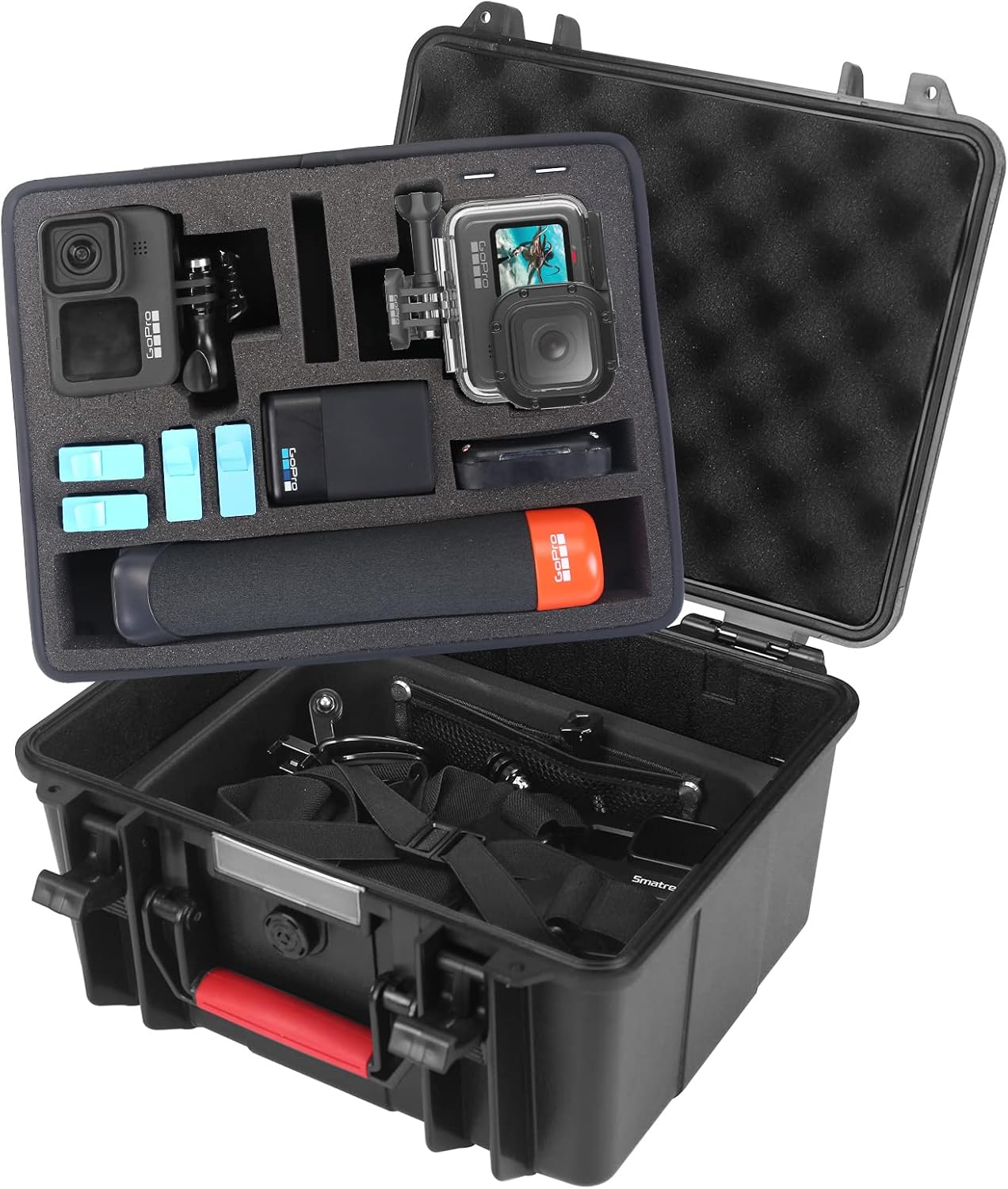 Smatree Water-Resist Hard Case Compatible for Action Camera 13/12/11/10/9/8/7/6/5/4/3/2/1/2018, AKASO Brave 7 LE, DJI Osmo Action (Camera and Accessories Not Included)