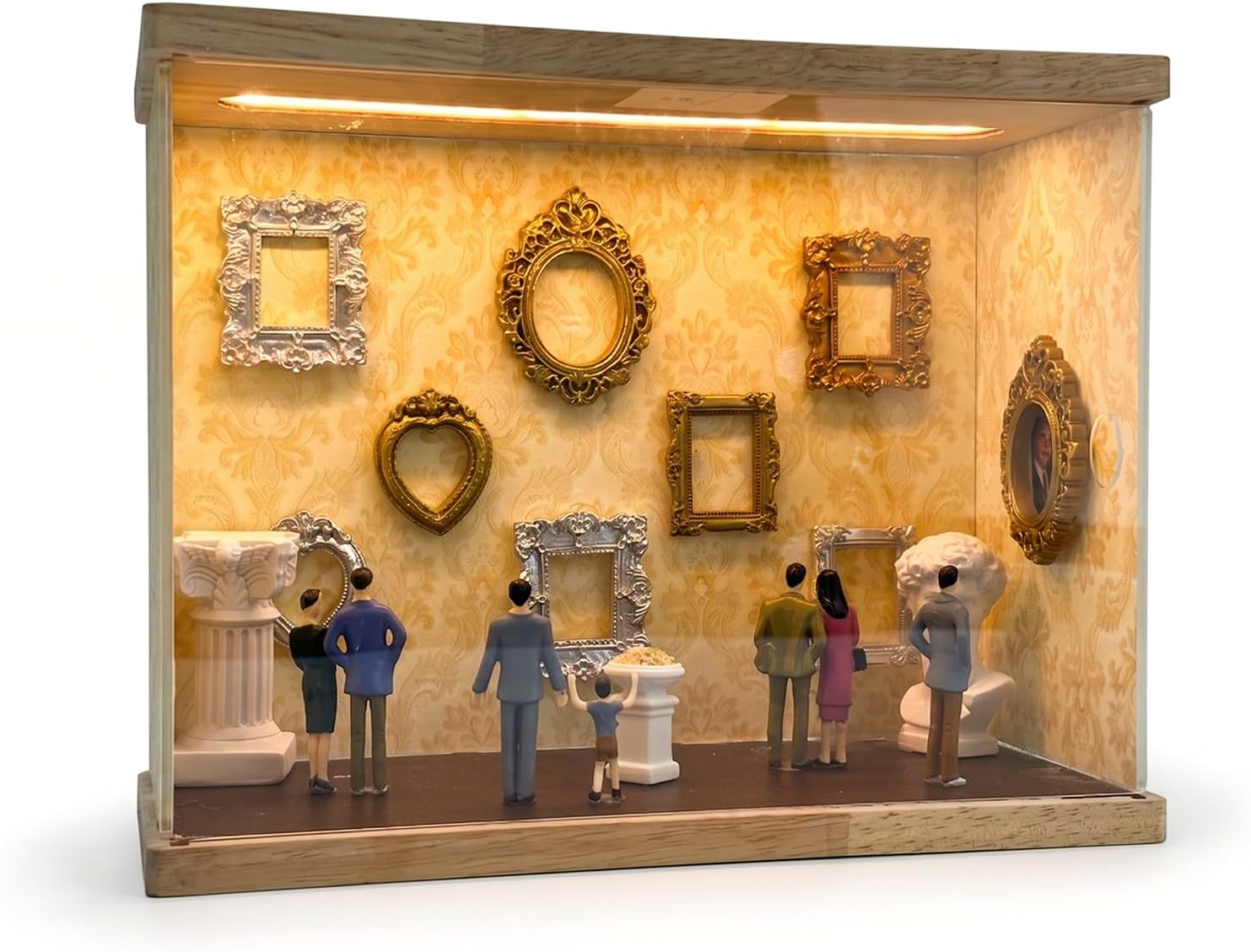 LED Silhouette Box Kit with 12 Mini Frames & 10 Figurines – DIY Photo Memory Display with Lights – Personalized Home Decor for Anniversary & Engagement Gifts (Couples)