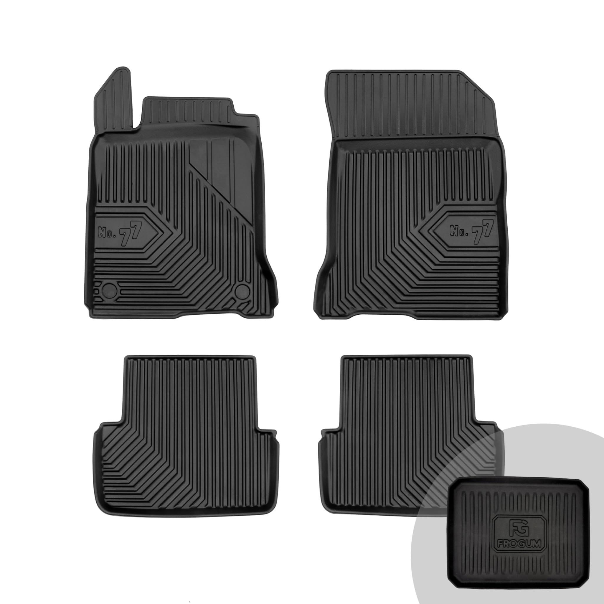 FROGUM No.77 Alfombrillas para Coche Alfombras para Renault Laguna III 2007-2015 | Borde Alto | para Todo el año | Tamaño