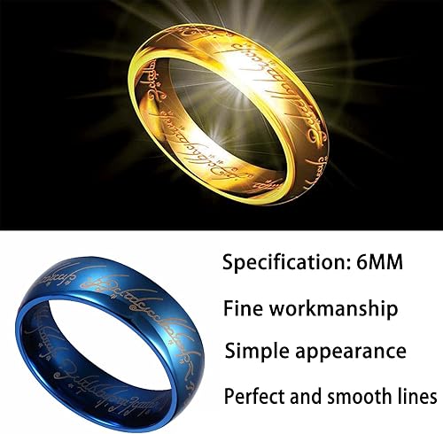 Miniatura 2 de Godyce Tungsten Rings for Men One Ring Lord of Rings Gifts Fidget Ring Spinner Rings Wedding Bands for Him Memorial Day Anime Cosplay Costume Ring
