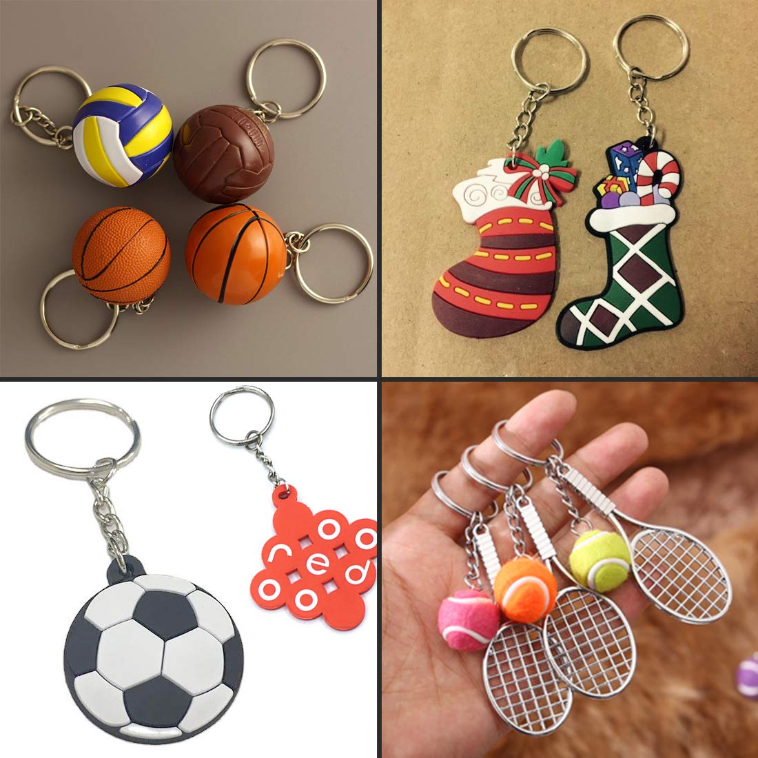 100 Anelli Portachiavi Con Catena - Argento, 25mm Per Fai Da Te E Gioielli - Foto 3