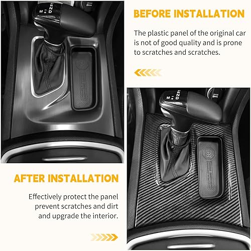 Miniatura 3 de Cubierta de palanca de cambios de control central, accesorios interiores, fibra de carbono para Dodge Charger 2015-2023 2024