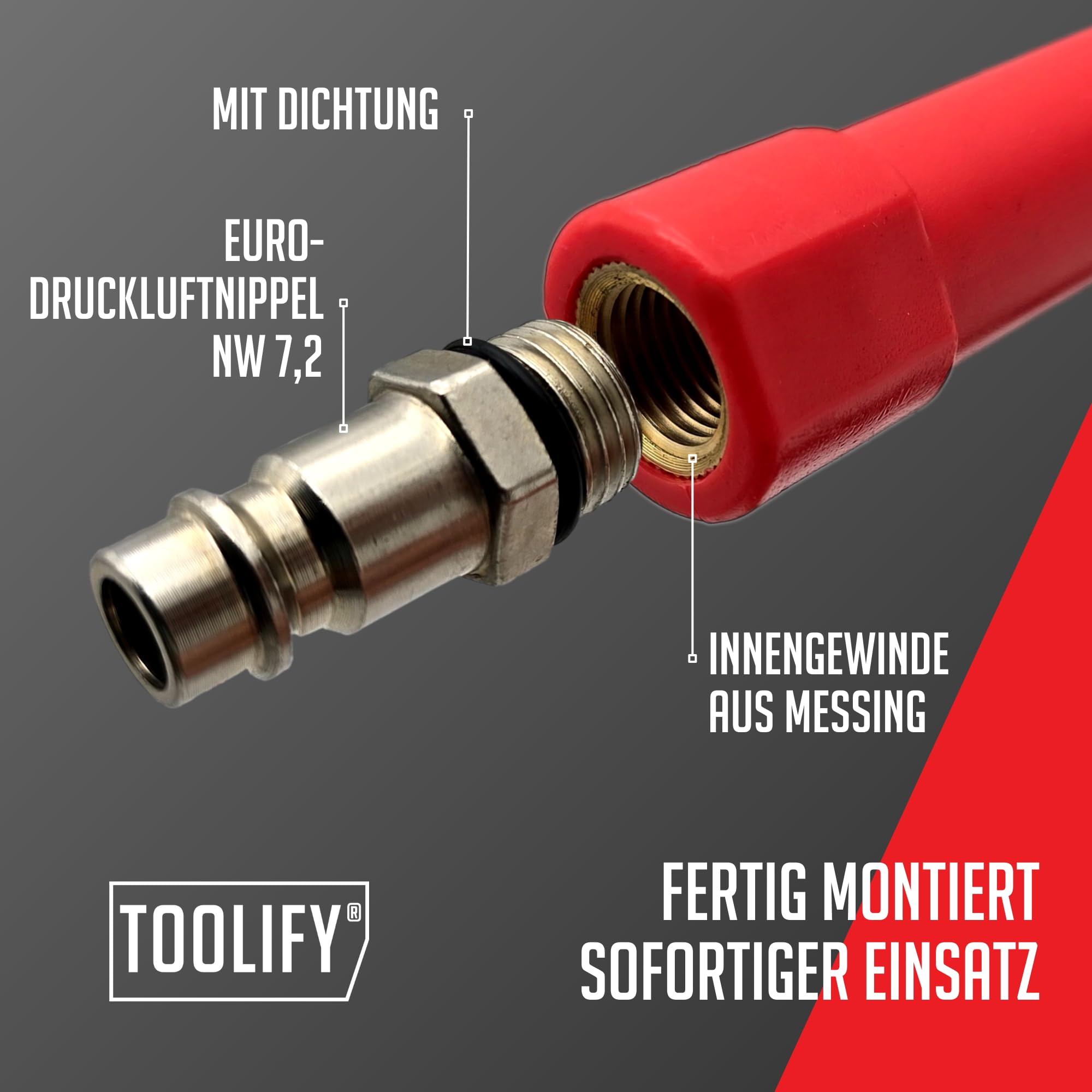 Druckluftpistole lang 1000 mm | max 16 bar | lange Ausblaspistole mit Edelstahlrohr, Schutzkappe, Druckluftnippel, bruchfestes POM Gehäuse | hohe Luftmenge für Profi-Reinigungen