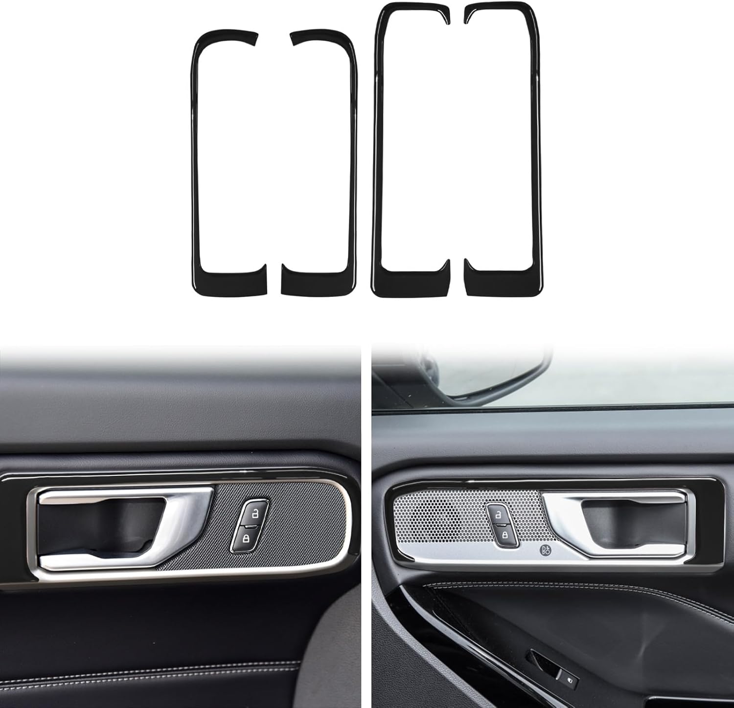 Inner Door Handle Frame Cover Trim Compatible with Ford Explorer 2020 2021 2022 2023 2024 Interior Accessories Piano Black(4Pcs)