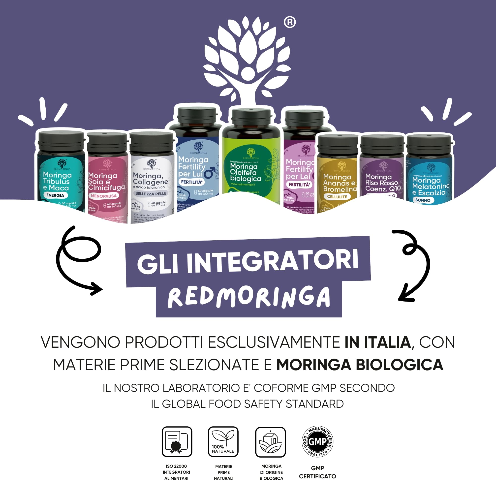 Fosfatidilserina 450mg potenziata con Moringa | Abbassa CORTISOLO, Utile per Stress, Metabolismo, Memoria e Concentrazione | Integratore Alimentare | 180 Capsule Naturali Made in Italy | RedMoringa