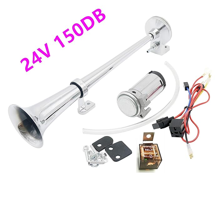 Buy YIYIDA Air Horn 24V Horn 150dB Car Horn Silver 45cm Loudspeaker