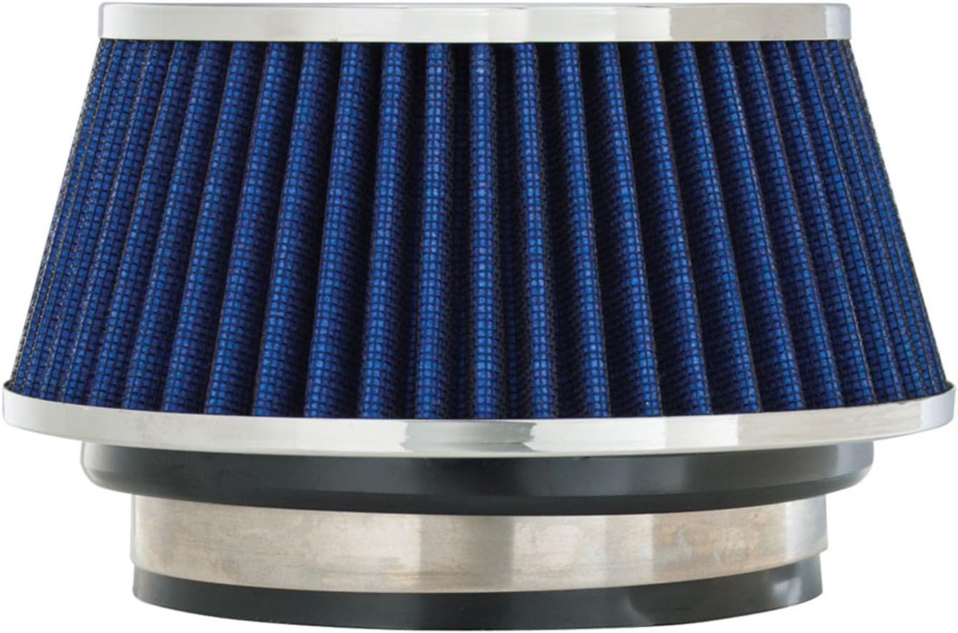 Spectre Performance Universal Clamp-On Air Filter: High Performance,Washable Filter: Round Tapered; 3 in/3.5 in/4 in Flange ID; 2.625 in (67mm) H; 6 in (152mm) Base; 4.75 in (121 mm) Top,SPE-8166,Blue