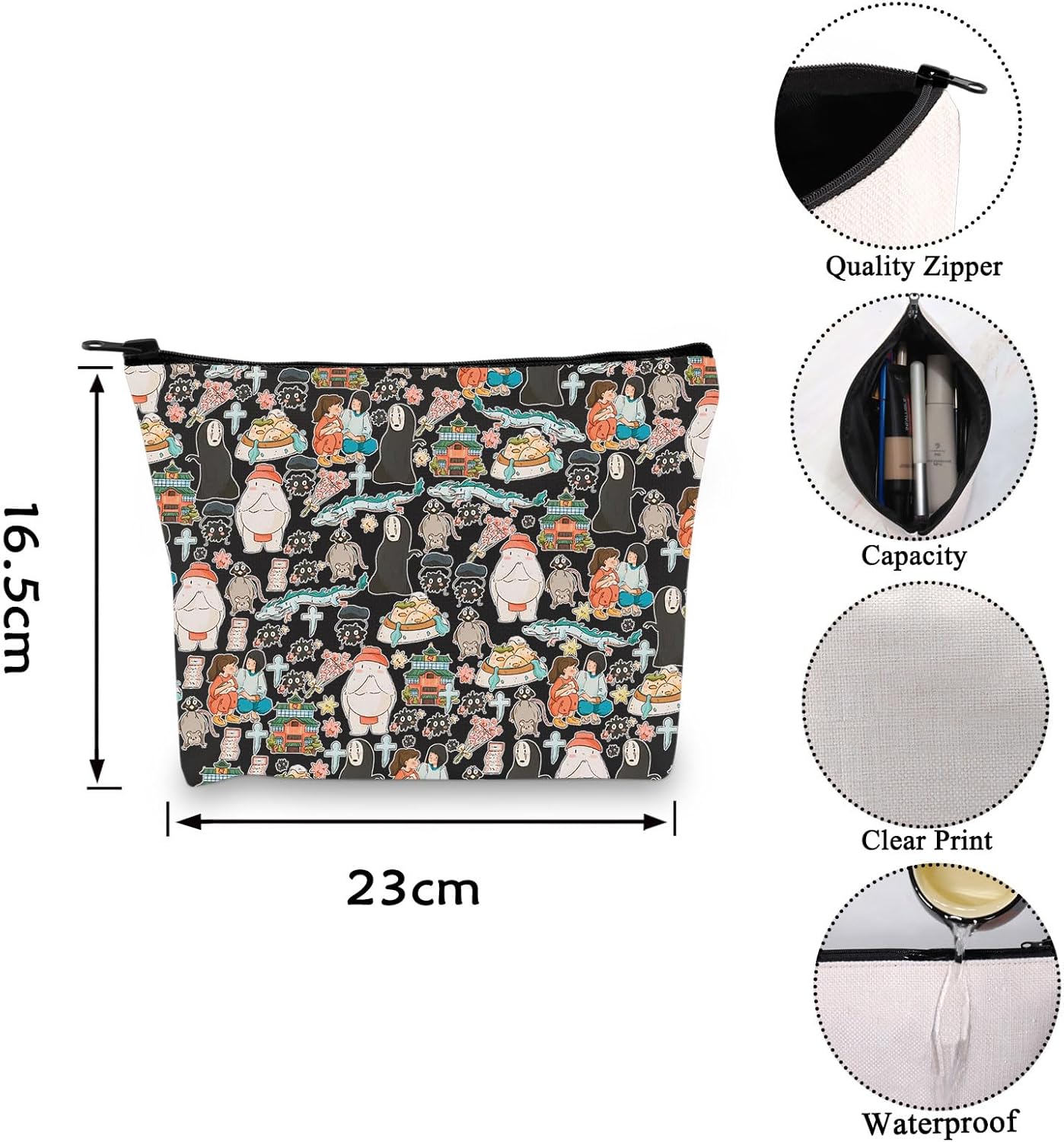 Animated Movie Themed Makeup Travel Bag Sp A Fans Gift (BLK-sp away) - Image 2