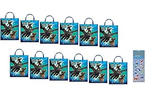 How to Train Your Dragon Party Essentials (12-Count Tote Bags & 1 Sticker Sheet)