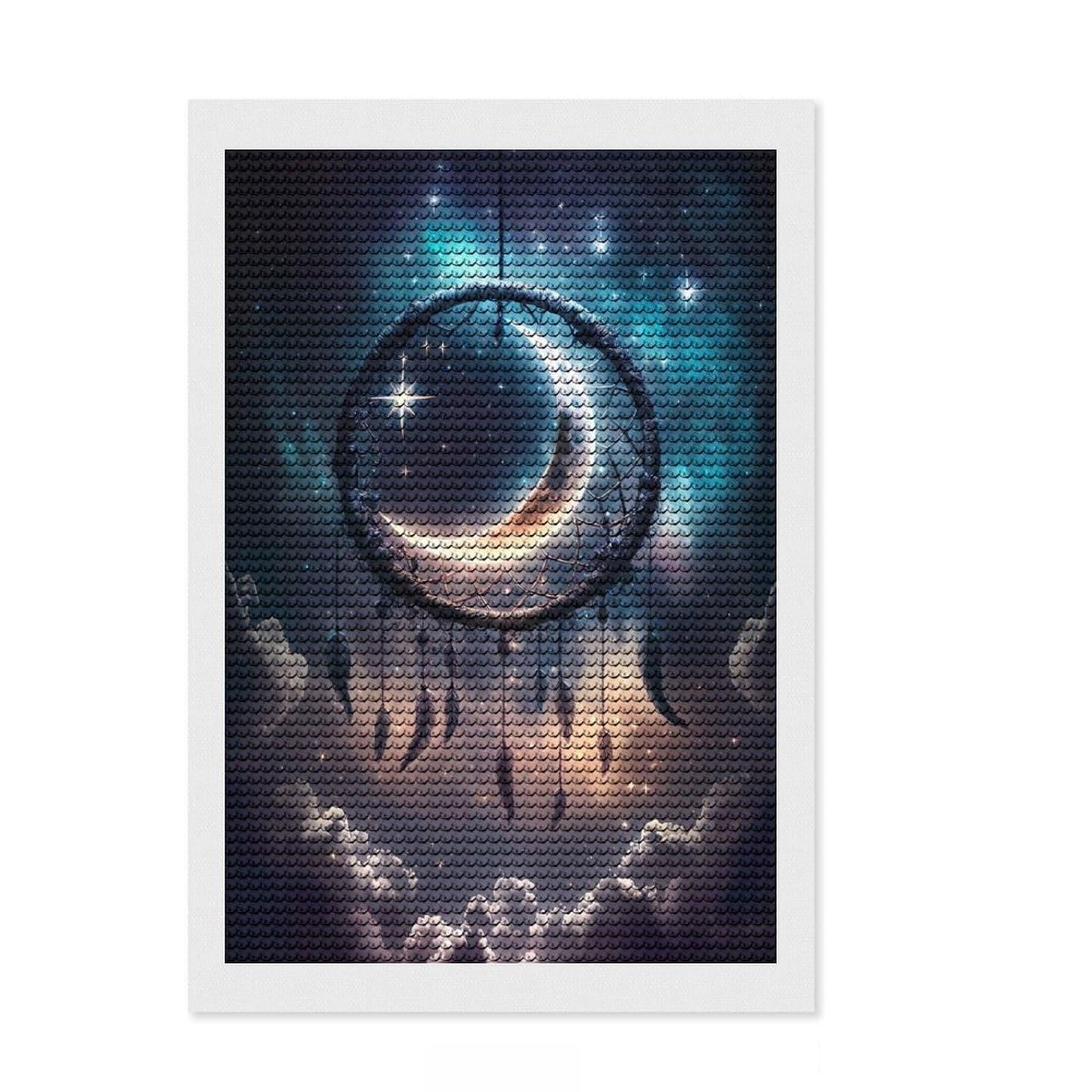 Junmoney Dreamcatchers Quest Diamond Painting Canvas Set 8"x12", Neat Printed Canvas, Creative Leisure Activity, Cosy Home Accent