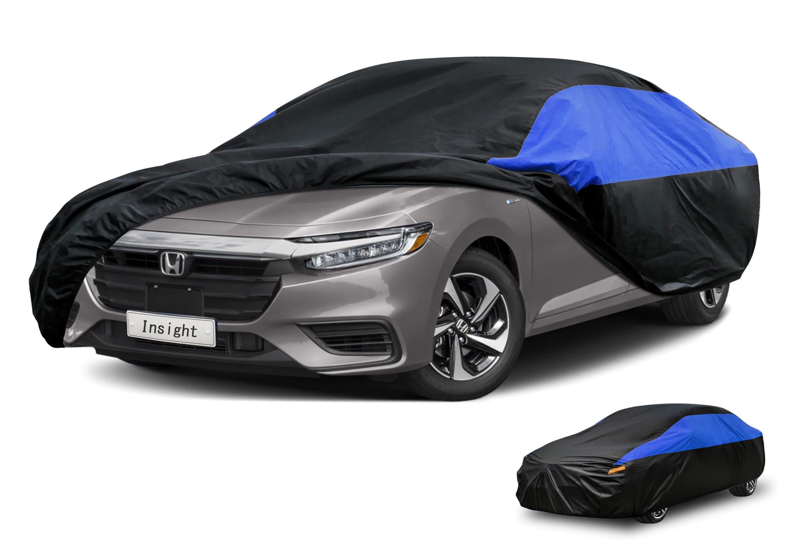 GUNHYI Car Cover Custom Fit Insight Waterproof All Weather, Lightweight Full Exterior Cover for Automobiles Outdoor Sun UV Rain Dust Snow Wind Protection.