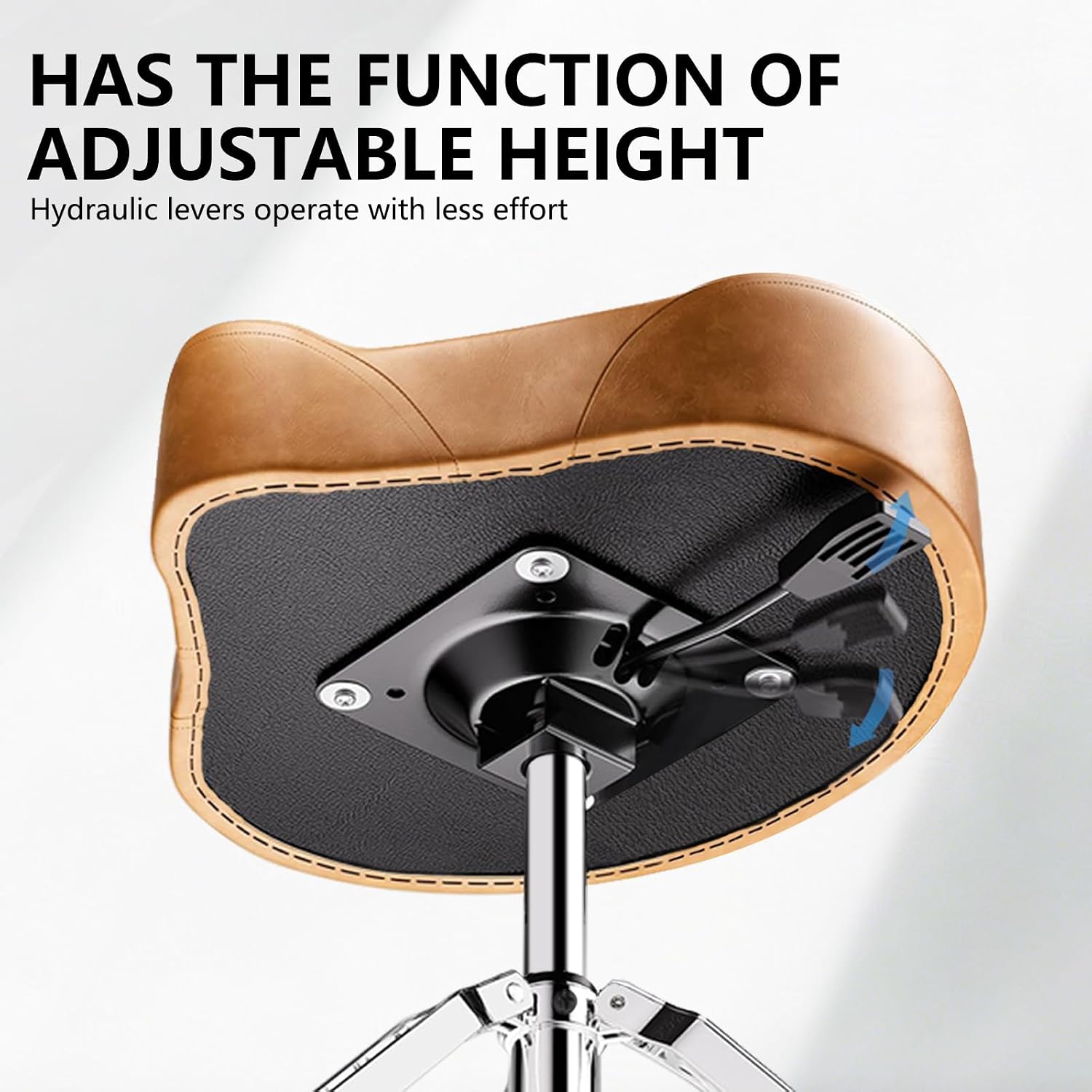Hydraulic Drum Stool, Saddle Seat, Height Adjustable 17–22 in image 3
