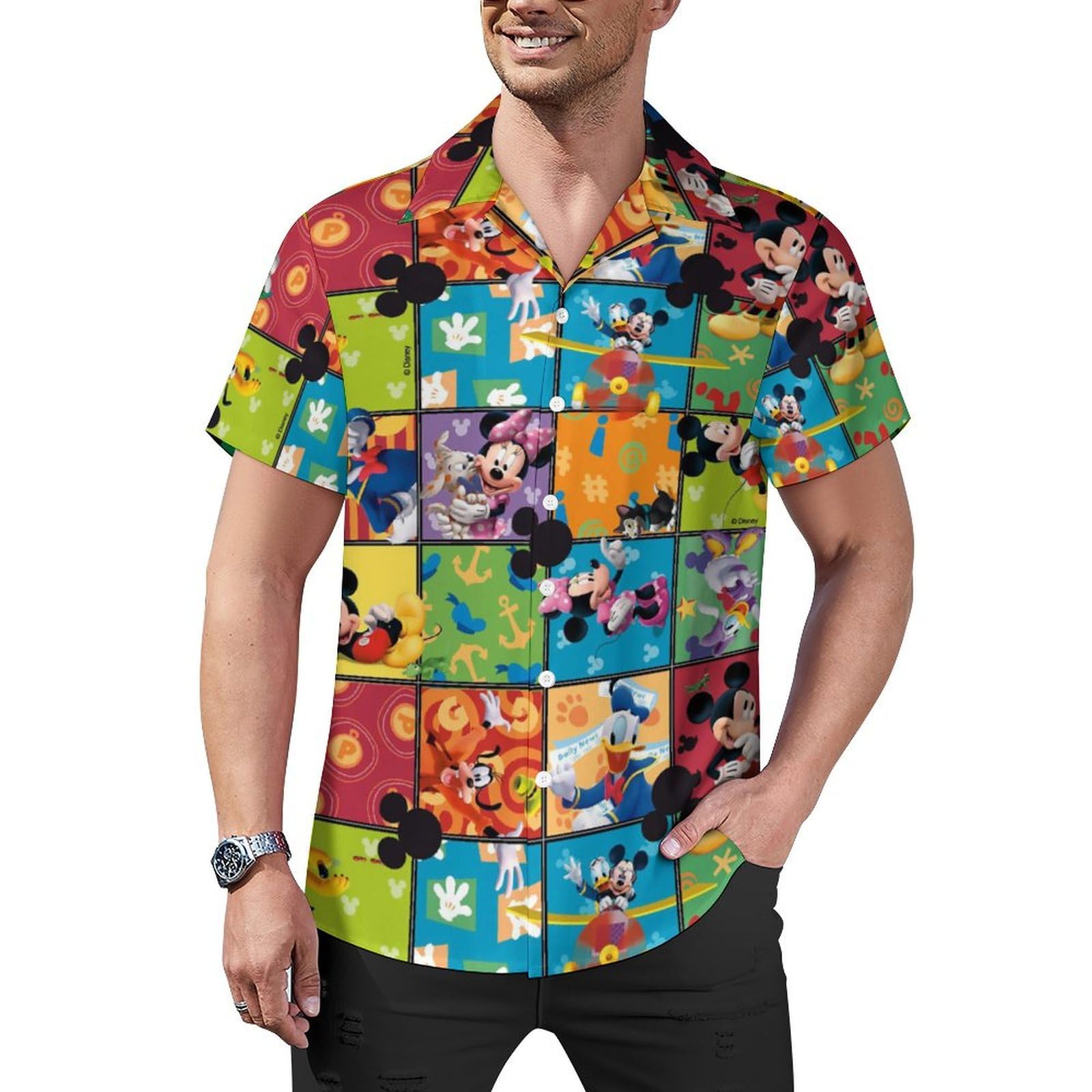 Amazon.co.jp: ミッキーマウス シャツ メンズ 半袖 アロハシャツ