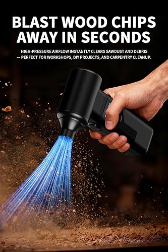 Miniatura 17 de Eliminación instantánea del polvo plumero eléctrico de aire de 130000 RPM, motor de 1.575 in, batería de 8000 mAh y carga rápida de 30 W, pantalla