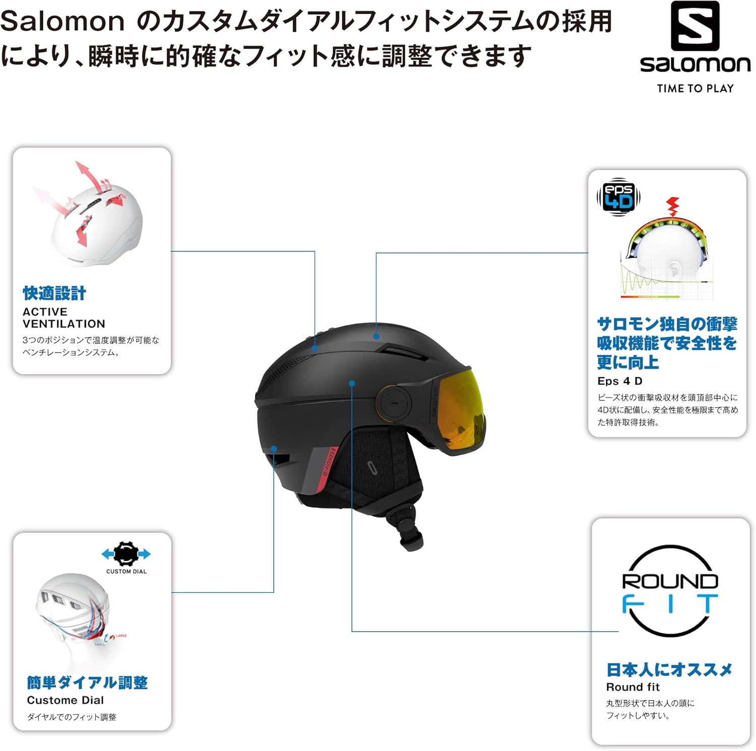 Amazon Salomon サロモン スキーヘルメット スノーボードヘルメット メンズ Pioneer Visor Photo パイオニア バイザー フォト Black M 5659 L サロモン Salomon ヘルメット