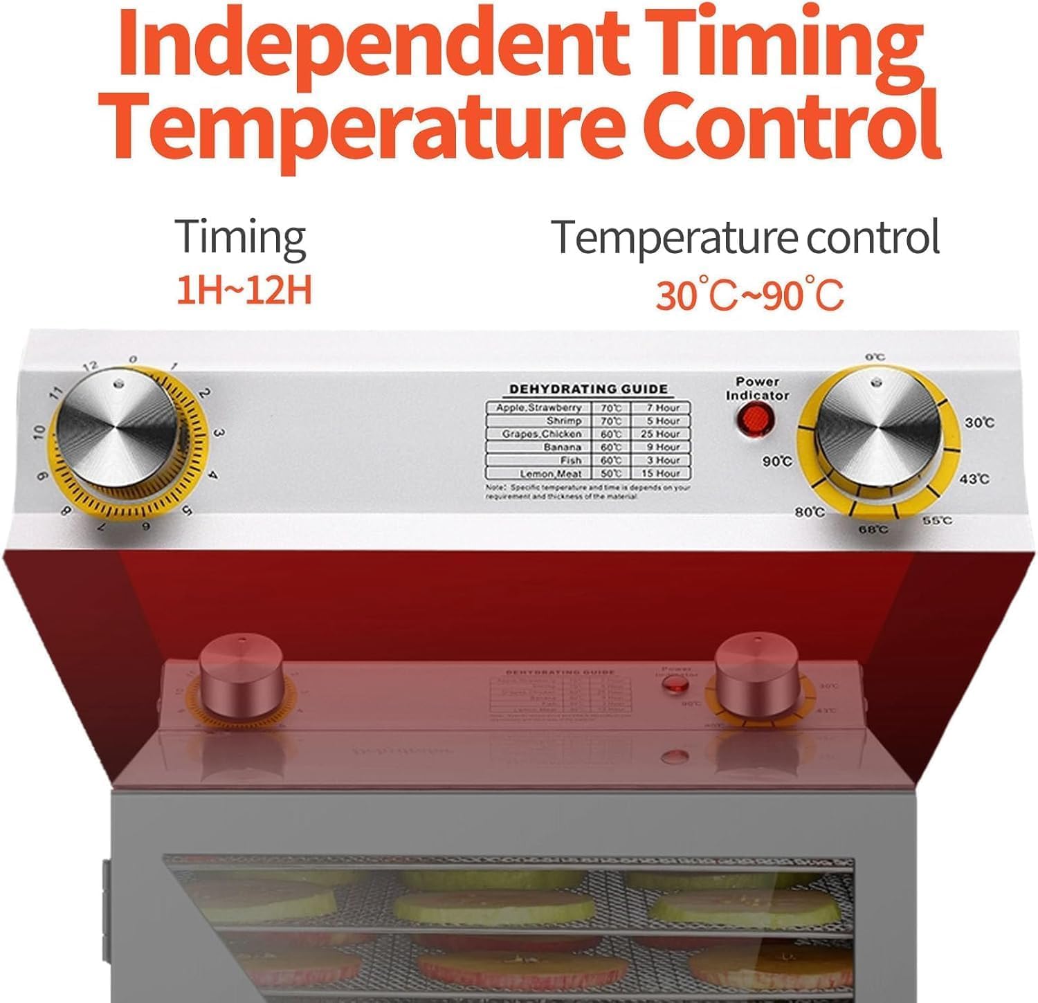 TYH Deshidratador De Frutas, Liofilizador, Liofilizador Comercial De Alimentos, Secador De Carne De 400 W, Temporizador De 0 a 12 H, 8 Capas, Apto para Cecina, Champiñones, Carne De Res