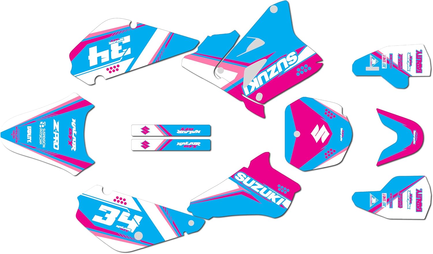 Graphics Kit for Suzuki RM85 (2001+) ICON Series Yellow-Shift 9 Mil - Easy Go - Dirt Pit Bike Motorcycle Stickers, Dirtbike Racing Automotive Decal Motocross Accessories no-Plastics