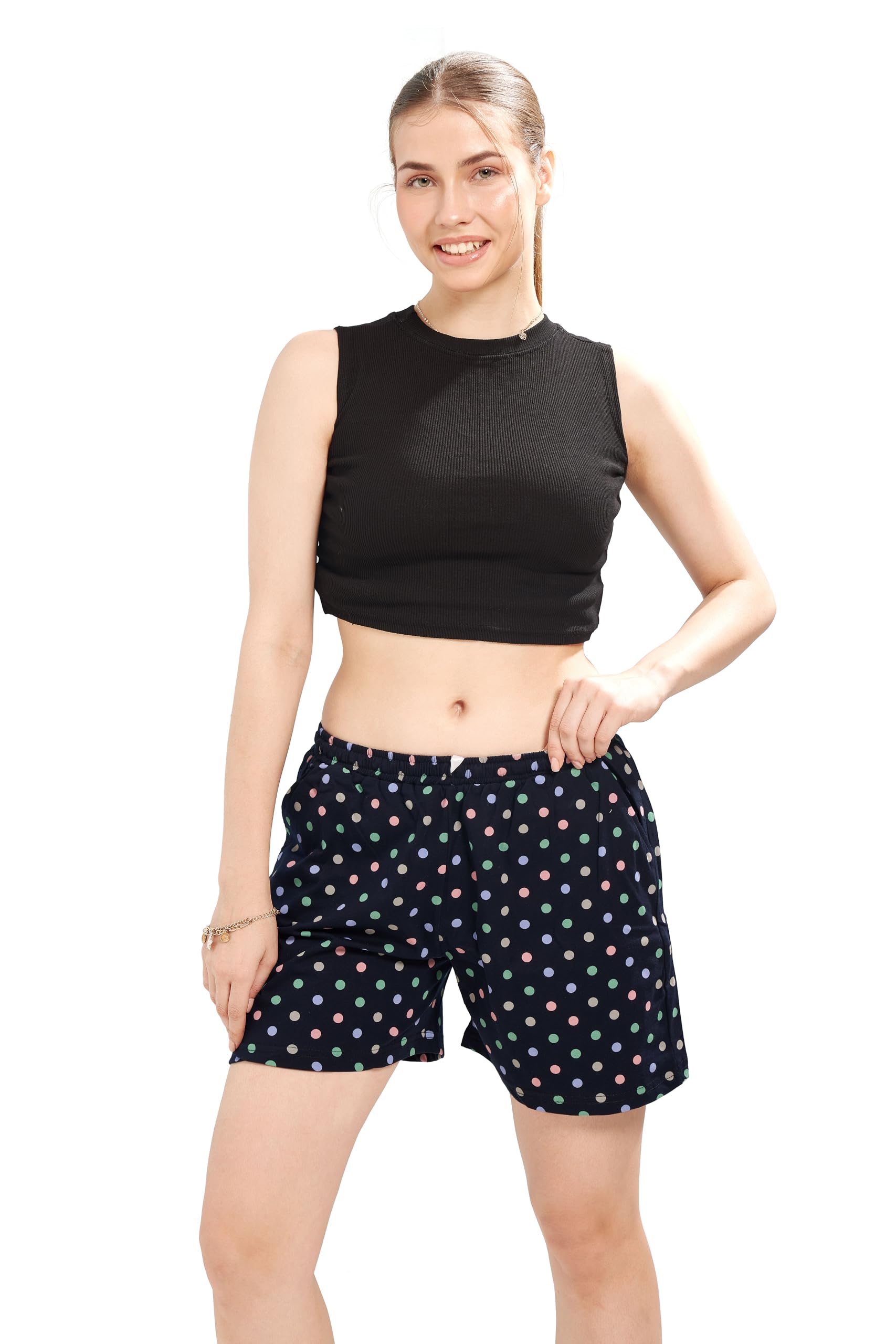 weet Women's Cotton Polka Dots Printed Shorts 6307-picture-13