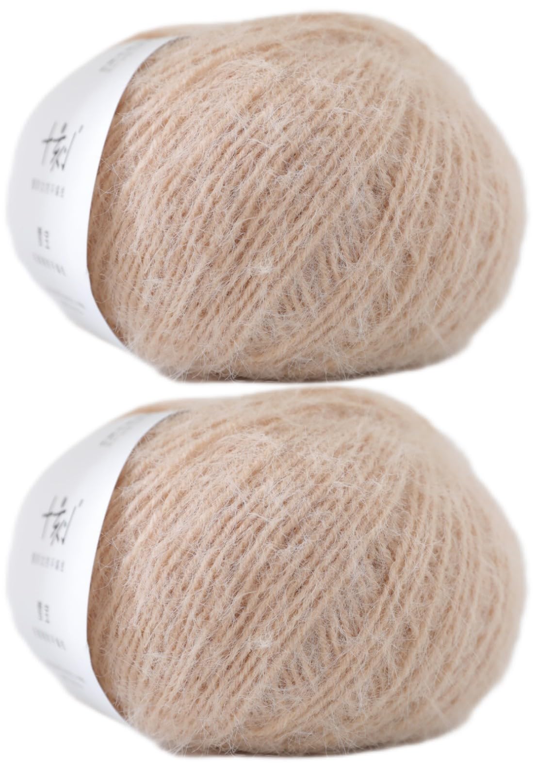 Sponsored Ad - Snowbaby Wool Acrylic Blend Long Pile Yarn,(Worsted) Warm and Luxurious Fuzzy Yarn for Knitting and Crocheting DIY Hats Scarves Sweaters, 2 * 3.52oz/100g 207yds(02-Wheat)