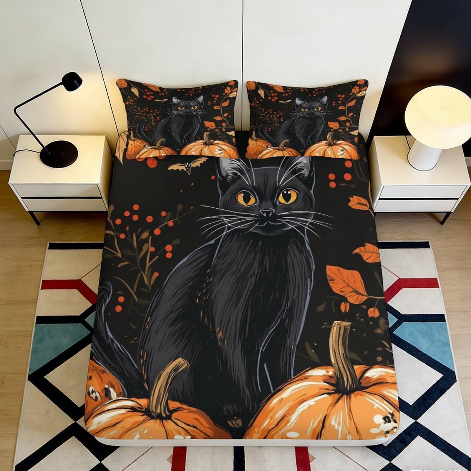 3D Printed Space Cartoon Fitted Sheet Microfiber Deep Pocket Bedroom Bedding, Comic Non-Slip Mattress Fitted Cover 140x200x25cm