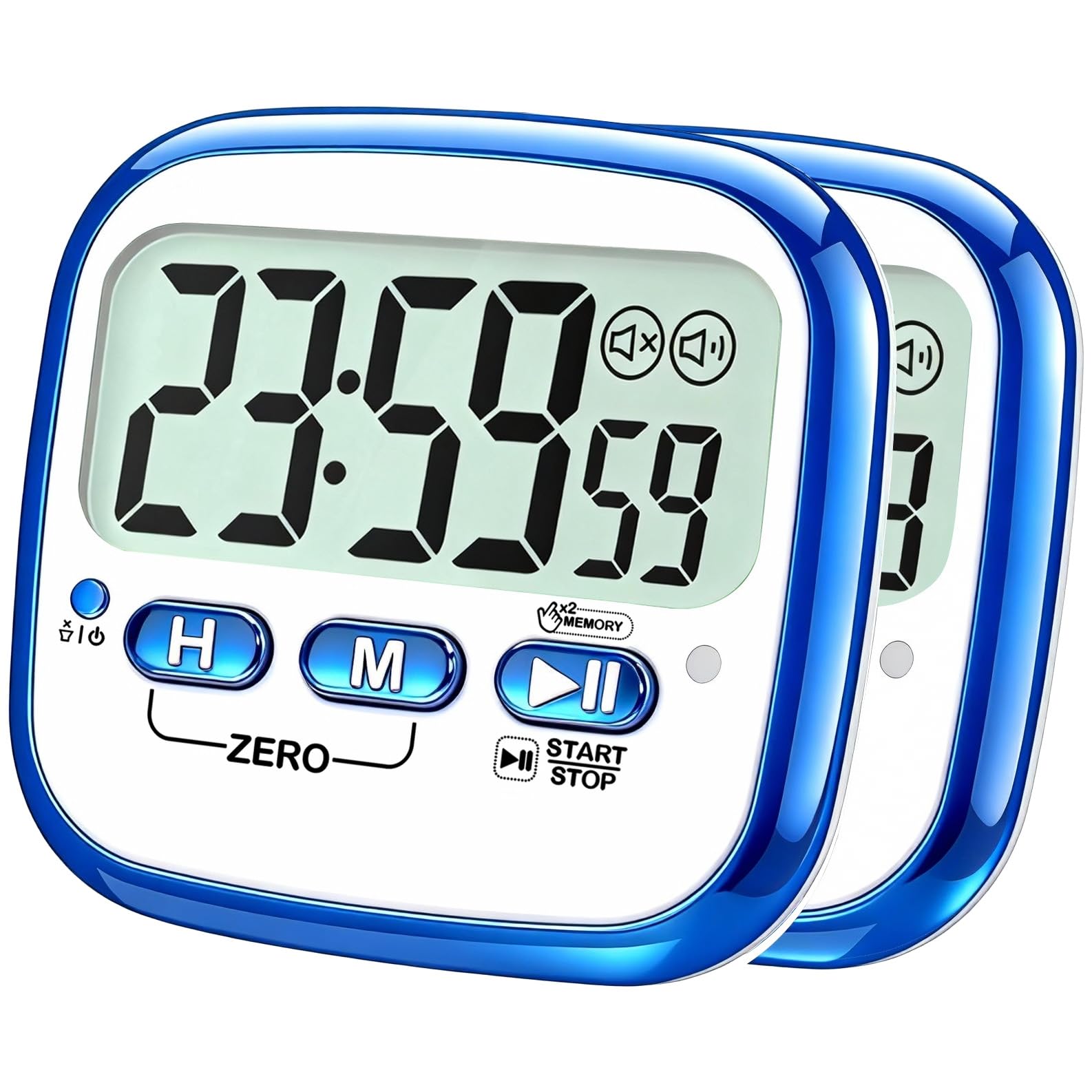 AyayaBoss 2-Pack Magnetic Kitchen Timers for Cooking, Digital Stop Watch Countdown Timer for Kids, Teachers, Classroom, Office, Exercise - Battery Included